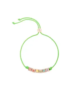Bracciale Cordino & Cubetti Argento Dorato