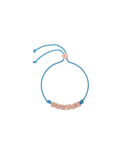 Bracciale Cordino & Cubetti Argento Dorato