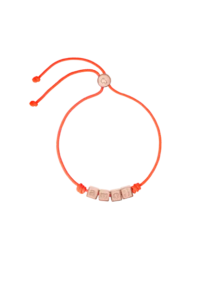 Bracciale Cordino & Cubetti Argento Dorato