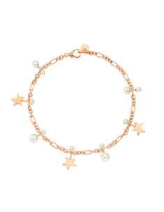 Bracciale Stellina Oro Rosa & Perline di Cristallo