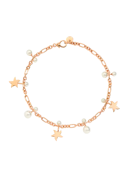 Bracciale Stellina Oro Rosa & Perline di Cristallo