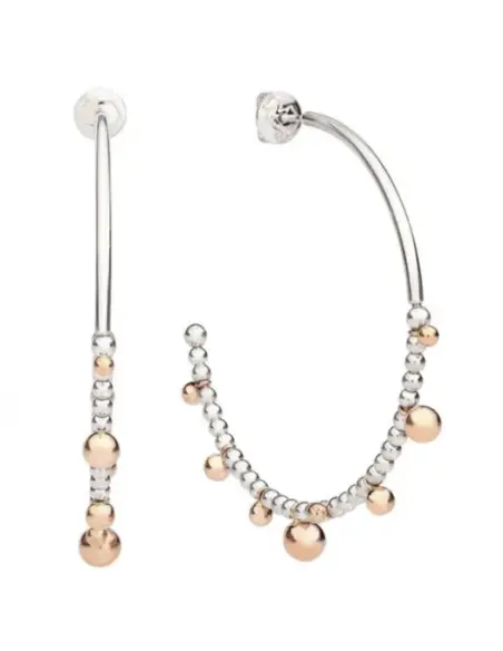 Orecchini Hoop Bollicine Oro Rosa & Argento