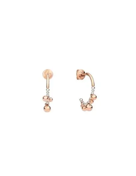 Orecchini Hoop Bollicine Oro Rosa & Argento