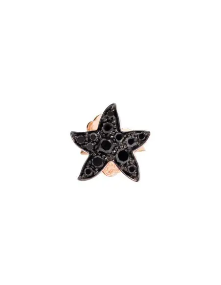 Orecchino Stellina Oro Rosa & Diamanti Black