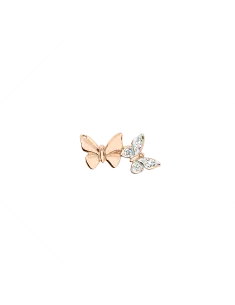 Orecchino Stud Farfalla Oro Rosa & Diamanti