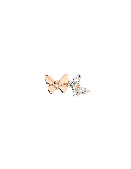 Orecchino Stud Farfalla Oro Rosa & Diamanti