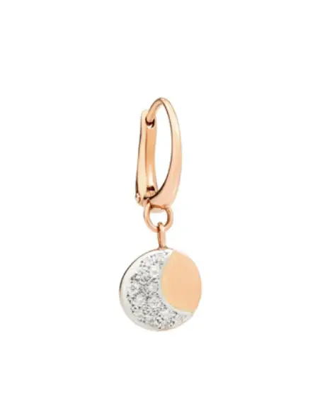 Orecchino Luna Oro Rosa & Diamanti