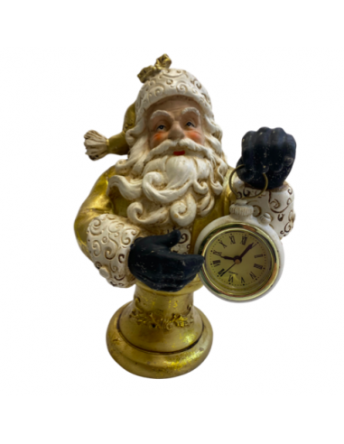 BABBO NATALE DORATO CON OROLOGIO FUNZIONANTE