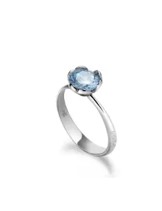 LOVELY ♡ ANELLO ORO BIANCO E TOPAZIO AZZURRO DI SINTESI