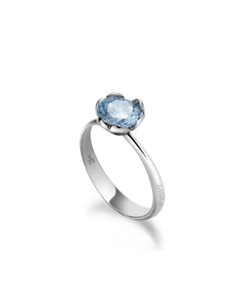 LOVELY ♡ ANELLO ORO BIANCO E TOPAZIO AZZURRO DI SINTESI