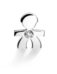 BRICIOLE ♡ MONORECCHINO BIMBO ORO BIANCO E DIAMANTE