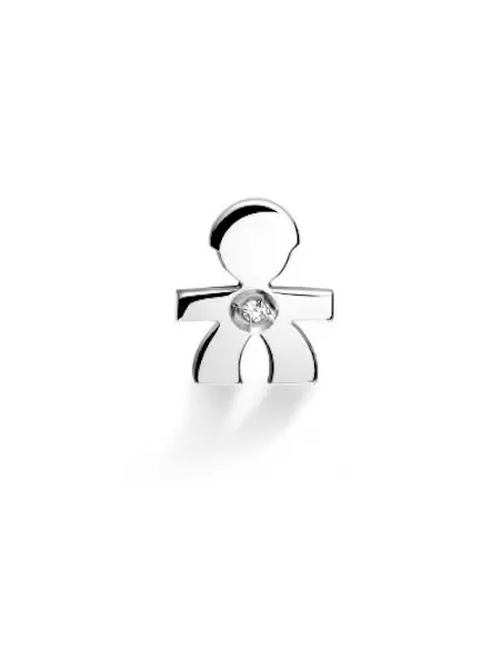 BRICIOLE ♡ MONORECCHINO BIMBO ORO BIANCO E DIAMANTE