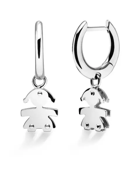I MINI ♡ ORECCHINI PENDENTI BIMBA ORO BIANCO