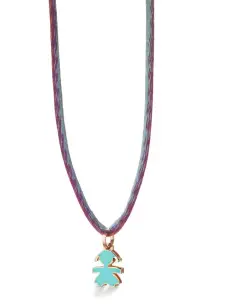 I MINI ♡ CIONDOLO BIMBA ORO ROSA E SMALTO VERDEACQUA