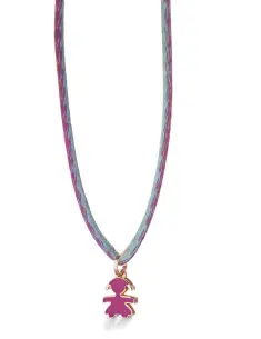 I MINI ♡ CIONDOLO BIMBA ORO ROSA E SMALTO VIOLA