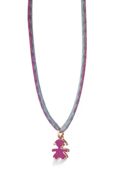 I MINI ♡ CIONDOLO BIMBA ORO ROSA E SMALTO VIOLA
