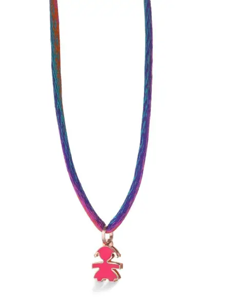 I MINI ♡ CIONDOLO BIMBA ORO ROSA E SMALTO FUCSIA